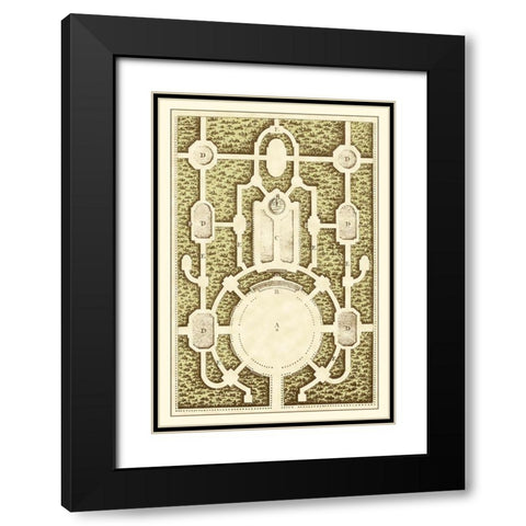 Small Garden Maze I Black Modern Wood Framed Art Print with Double Matting by Blondel, J.F.