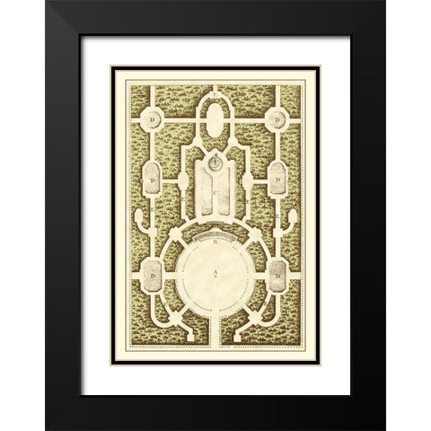 Small Garden Maze I Black Modern Wood Framed Art Print with Double Matting by Blondel, J.F.