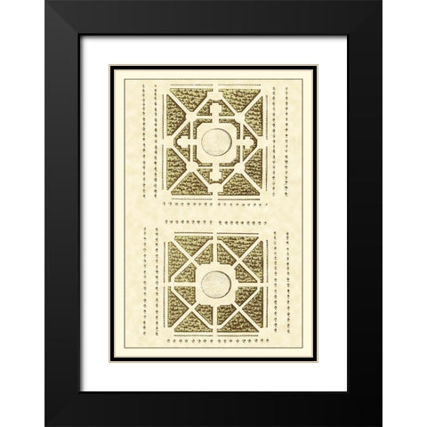 Small Garden Maze IV Black Modern Wood Framed Art Print with Double Matting by Blondel, J.F.