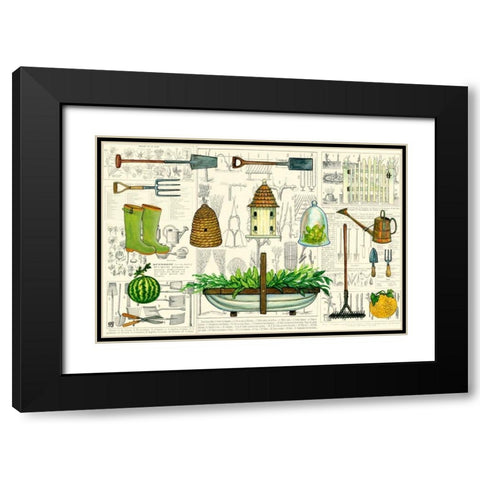 Garden Collection I Black Modern Wood Framed Art Print with Double Matting by Joyner, Ginny