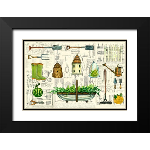 Garden Collection I Black Modern Wood Framed Art Print with Double Matting by Joyner, Ginny