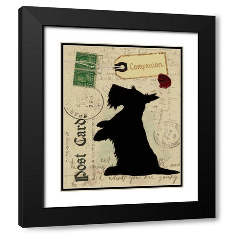 Scottie Silhouette Black Modern Wood Framed Art Print with Double Matting by Pallan, Nancy S.