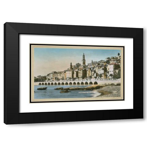 The Cote dAzur I Black Modern Wood Framed Art Print with Double Matting by Unknown