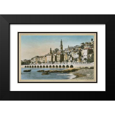The Cote dAzur I Black Modern Wood Framed Art Print with Double Matting by Unknown
