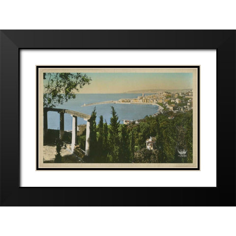 The Cote dAzur II Black Modern Wood Framed Art Print with Double Matting by Unknown
