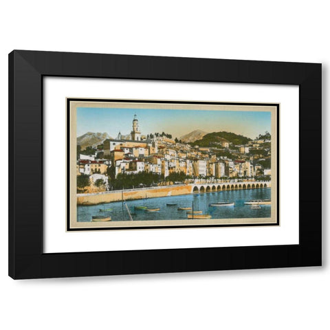 The Cote dAzur III Black Modern Wood Framed Art Print with Double Matting by Unknown