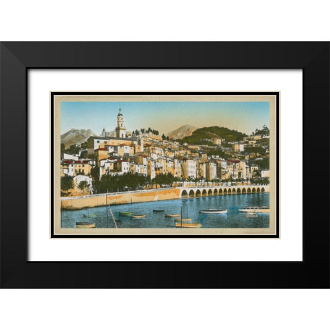 The Cote dAzur III Black Modern Wood Framed Art Print with Double Matting by Unknown