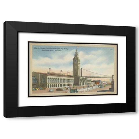 San Francisco- Market Street Black Modern Wood Framed Art Print with Double Matting by Unknown