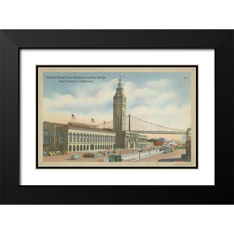 San Francisco- Market Street Black Modern Wood Framed Art Print with Double Matting by Unknown