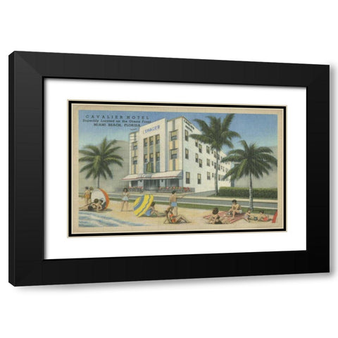 Miami Beach II Black Modern Wood Framed Art Print with Double Matting by Unknown