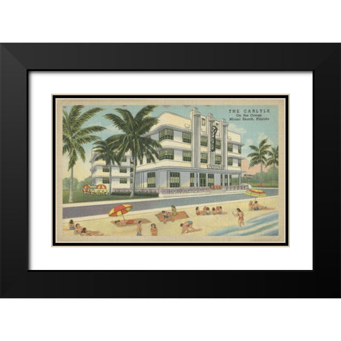 Miami Beach III Black Modern Wood Framed Art Print with Double Matting by Unknown