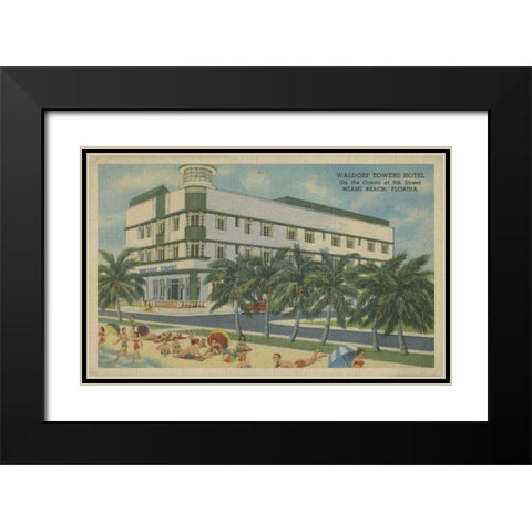 Miami Beach V Black Modern Wood Framed Art Print with Double Matting by Unknown