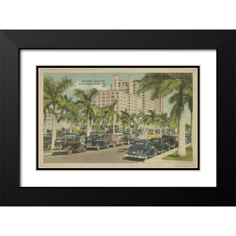 Miami Beach VII Black Modern Wood Framed Art Print with Double Matting by Unknown