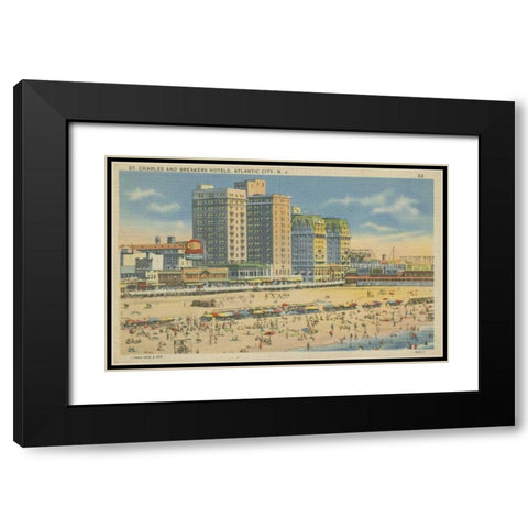 Atlantic City, NJ- V Black Modern Wood Framed Art Print with Double Matting by Unknown