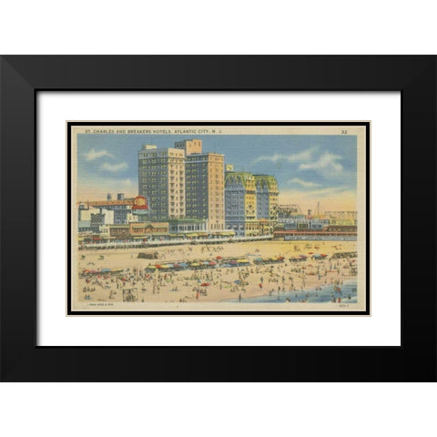 Atlantic City, NJ- V Black Modern Wood Framed Art Print with Double Matting by Unknown