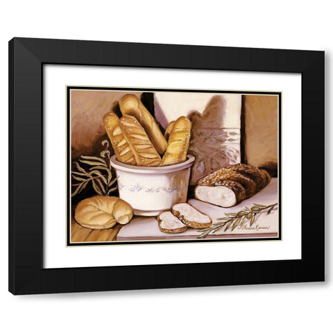 Bread Study Black Modern Wood Framed Art Print with Double Matting by Kasun, Theresa