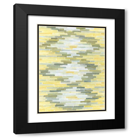 Green and Yellow Reflection I Black Modern Wood Framed Art Print with Double Matting by Meagher, Megan