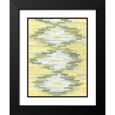 Green and Yellow Reflection I Black Modern Wood Framed Art Print with Double Matting by Meagher, Megan
