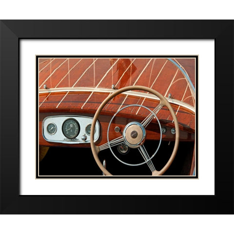 Antique Boating II Black Modern Wood Framed Art Print with Double Matting by Head, Danny