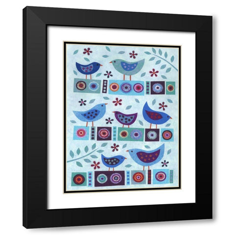 All in a Row Black Modern Wood Framed Art Print with Double Matting by Conway, Kim