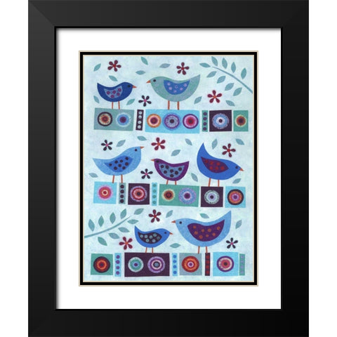 All in a Row Black Modern Wood Framed Art Print with Double Matting by Conway, Kim