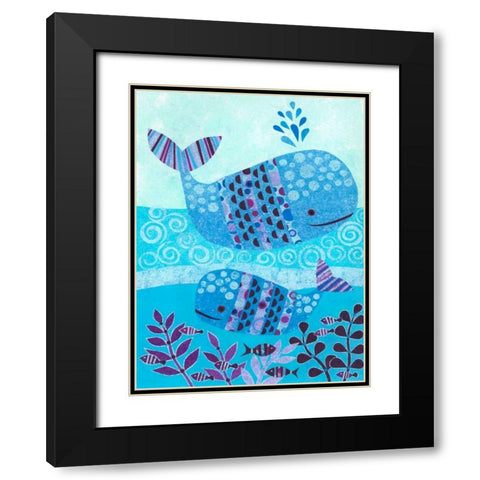 Ocean Blue Black Modern Wood Framed Art Print with Double Matting by Conway, Kim