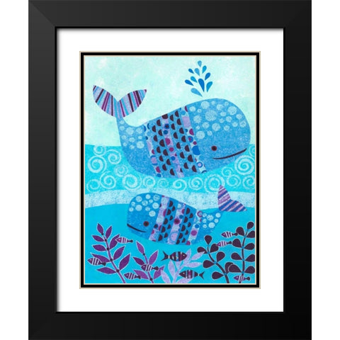 Ocean Blue Black Modern Wood Framed Art Print with Double Matting by Conway, Kim