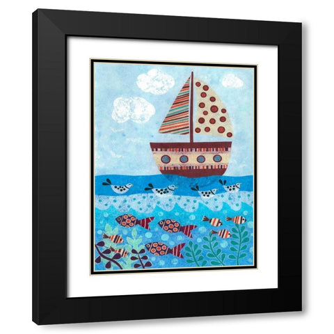 Sunny Sailing Black Modern Wood Framed Art Print with Double Matting by Conway, Kim