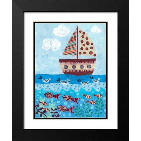 Sunny Sailing Black Modern Wood Framed Art Print with Double Matting by Conway, Kim
