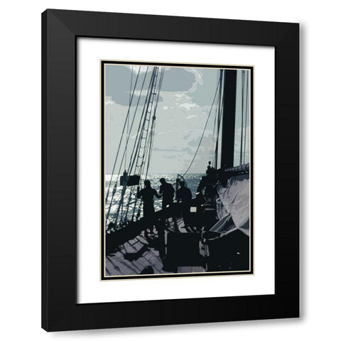 Caribbean Vessel II Black Modern Wood Framed Art Print with Double Matting by Longley, Carolyn