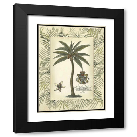 Palm in Bamboo Frame I Black Modern Wood Framed Art Print with Double Matting by Vision Studio