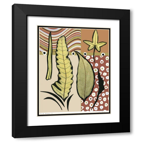 Go Go Leaves I Black Modern Wood Framed Art Print with Double Matting by Taylor, Kris