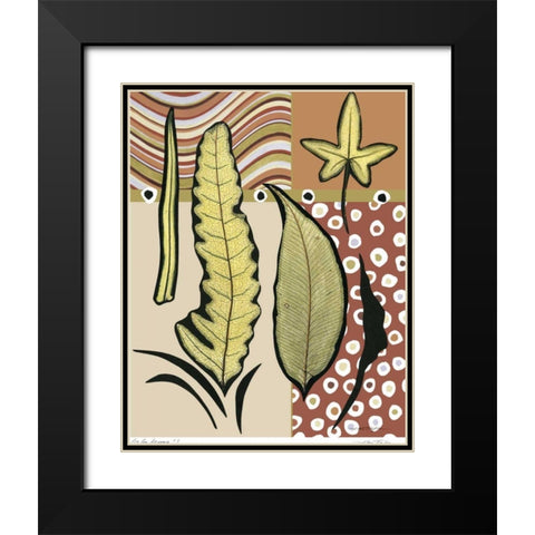 Go Go Leaves I Black Modern Wood Framed Art Print with Double Matting by Taylor, Kris