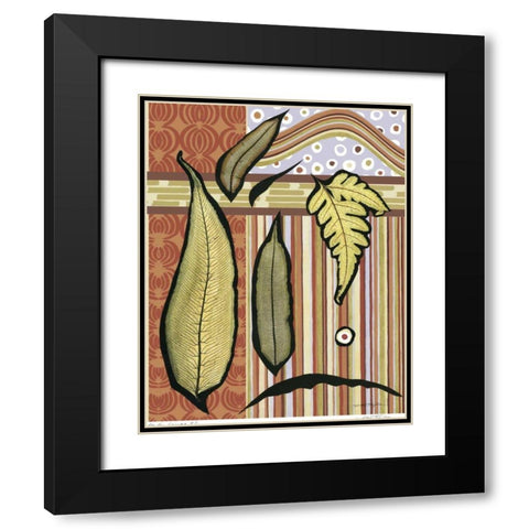 Go Go Leaves II Black Modern Wood Framed Art Print with Double Matting by Taylor, Kris