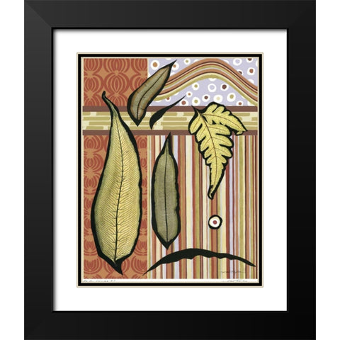 Go Go Leaves II Black Modern Wood Framed Art Print with Double Matting by Taylor, Kris