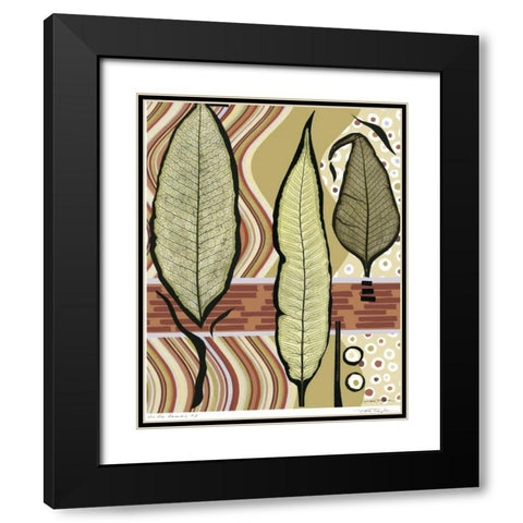 Go Go Leaves III Black Modern Wood Framed Art Print with Double Matting by Taylor, Kris