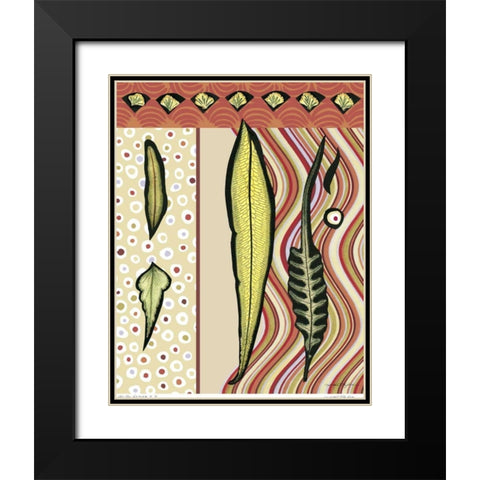 Go Go Leaves IV Black Modern Wood Framed Art Print with Double Matting by Taylor, Kris
