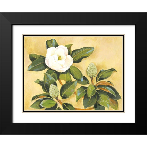 Southern Magnolia II Black Modern Wood Framed Art Print with Double Matting by Taylor, Kris