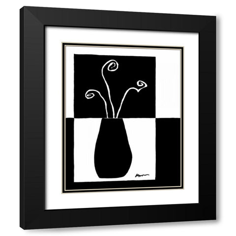 Minimalist Flower in Vase I Black Modern Wood Framed Art Print with Double Matting by Goldberger, Jennifer