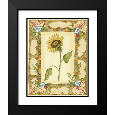 French Country Sunflower I Black Modern Wood Framed Art Print with Double Matting by Goldberger, Jennifer