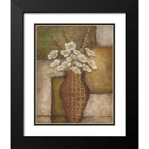 Cubed Floral Study I Black Modern Wood Framed Art Print with Double Matting by Zarris, Chariklia