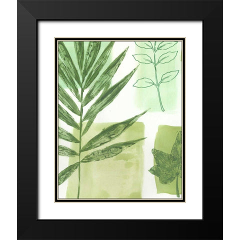 Leaf Impressions I Black Modern Wood Framed Art Print with Double Matting by Vision Studio