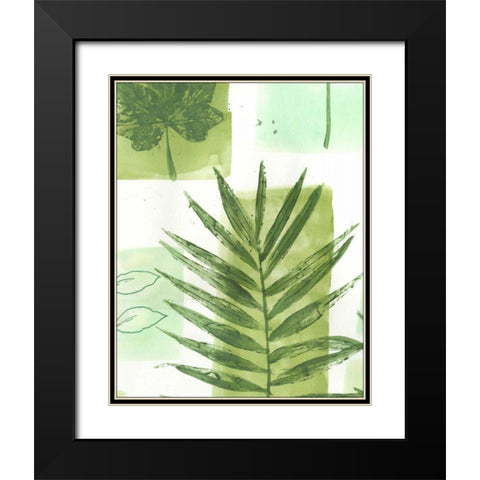 Leaf Impressions II Black Modern Wood Framed Art Print with Double Matting by Vision Studio