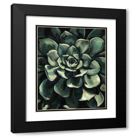 Printed Lunar Succulent I Black Modern Wood Framed Art Print with Double Matting by Meagher, Megan