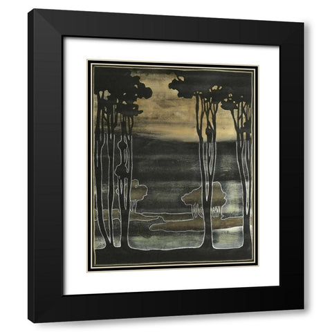 Small Nouveau Trees I Black Modern Wood Framed Art Print with Double Matting by Goldberger, Jennifer