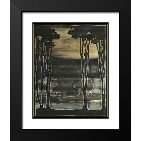 Small Nouveau Trees I Black Modern Wood Framed Art Print with Double Matting by Goldberger, Jennifer