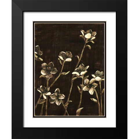 Medium Blossom Nocturne II Black Modern Wood Framed Art Print with Double Matting by Meagher, Megan