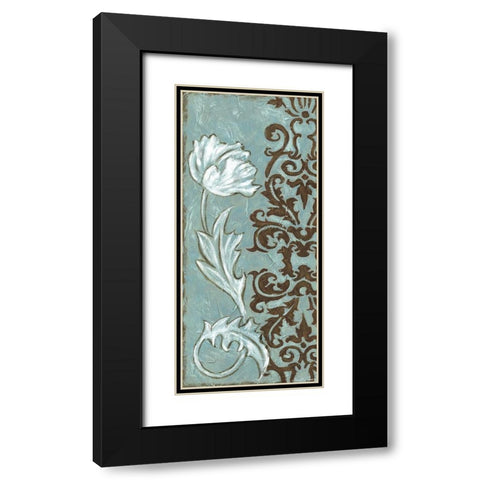 Floral and Damask I Black Modern Wood Framed Art Print with Double Matting by Zarris, Chariklia