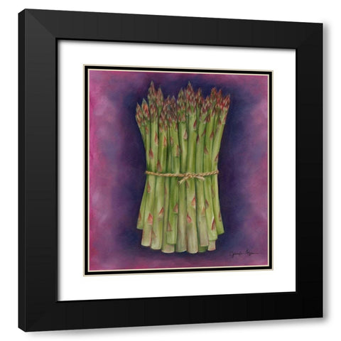 Asparagus Black Modern Wood Framed Art Print with Double Matting by Goldberger, Jennifer