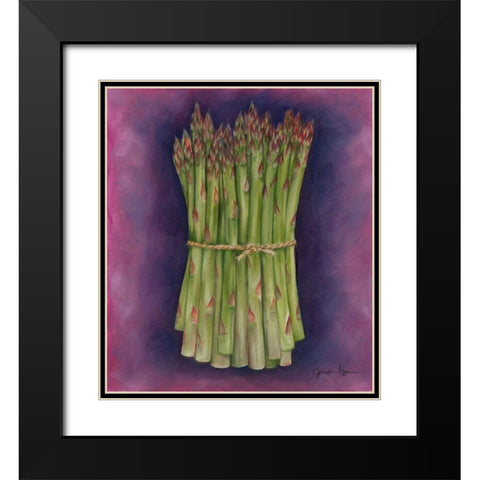 Asparagus Black Modern Wood Framed Art Print with Double Matting by Goldberger, Jennifer